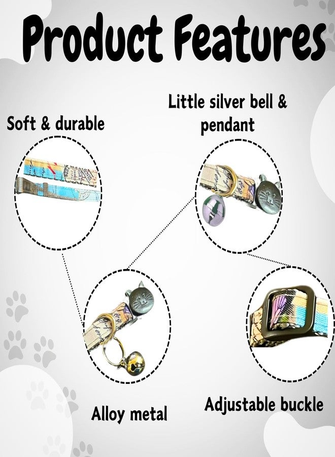 ويستيرن إرا طوق على شكل وجه قطة من العصر الغربي مزود بإبزيم وجرس - آمن وأنيق، قابل للتعديل، تصميم متين للقطط المنزلية والخارجية - مصنوع من مادة ناعمة مع جرس أنيق للتتبع، مثالي للقطط - Image 3